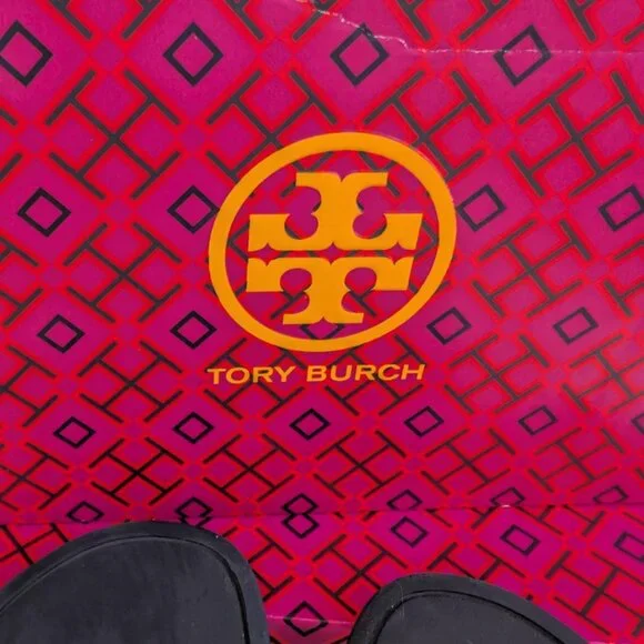 TORY BURCH Metal Miller Leather Sandals Perfect Navy Size 8 - Picture 14 of 15